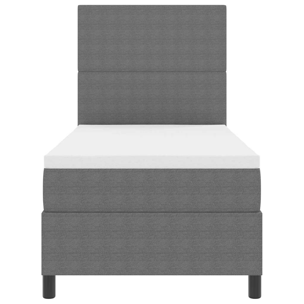 Box spring seng Lys Grå og Hvid 90 x 190 cm Velourstof
