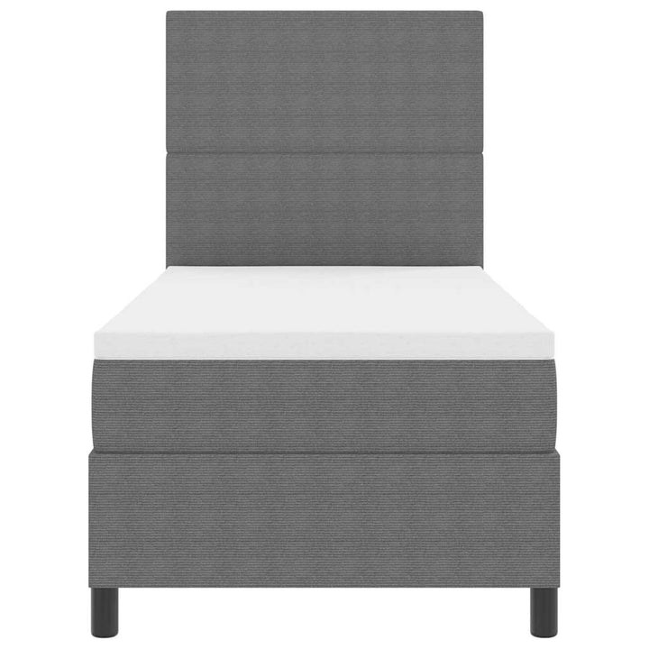 Box spring seng Lys Grå og Hvid 90 x 190 cm Velourstof