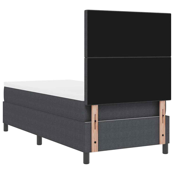 Box spring seng Mørkegrå og Hvid 90 x 190 cm Velourstof