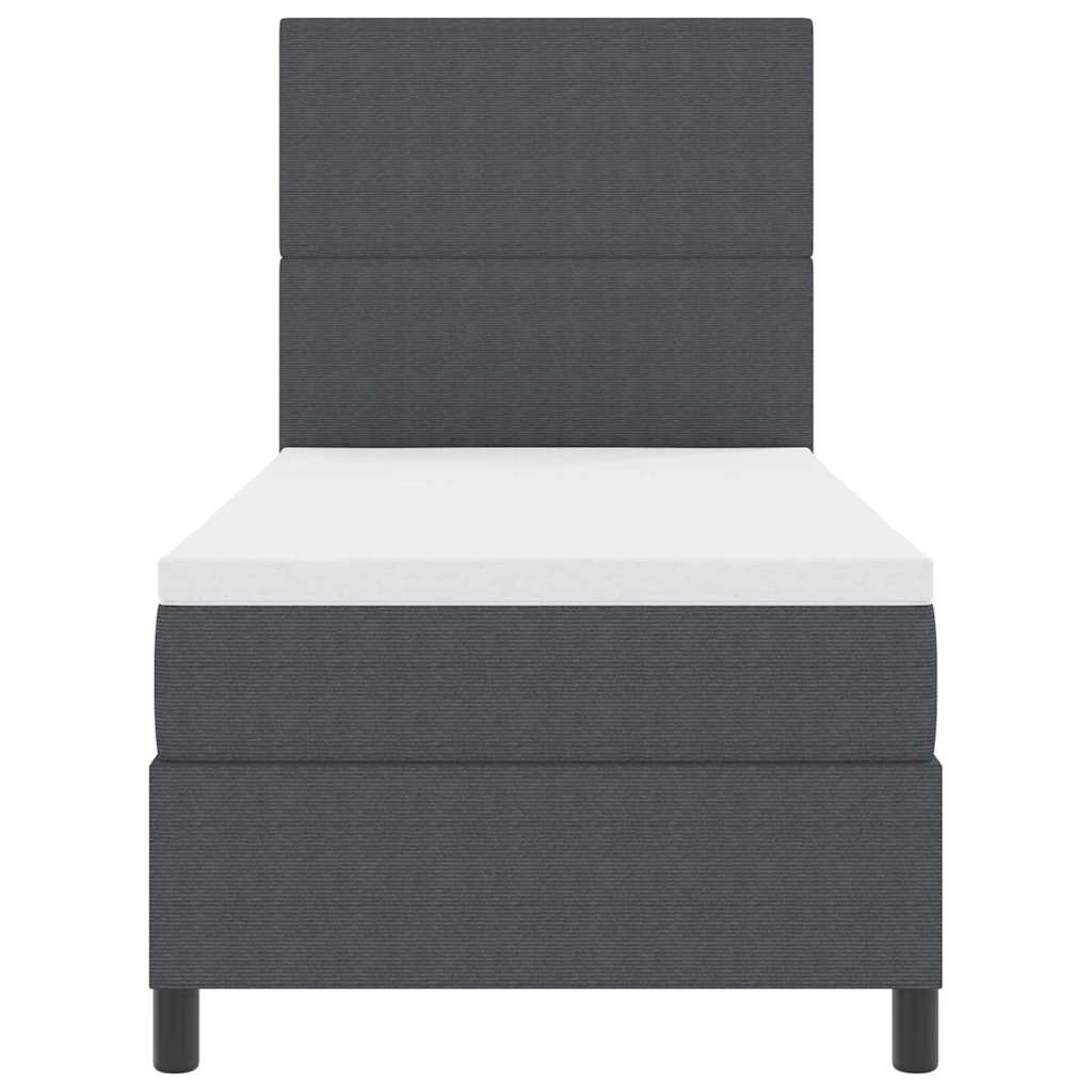 Box spring seng Mørkegrå og Hvid 90 x 190 cm Velourstof