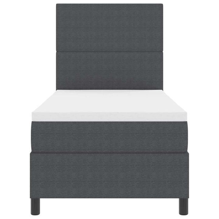 Box spring seng Mørkegrå og Hvid 90 x 190 cm Velourstof
