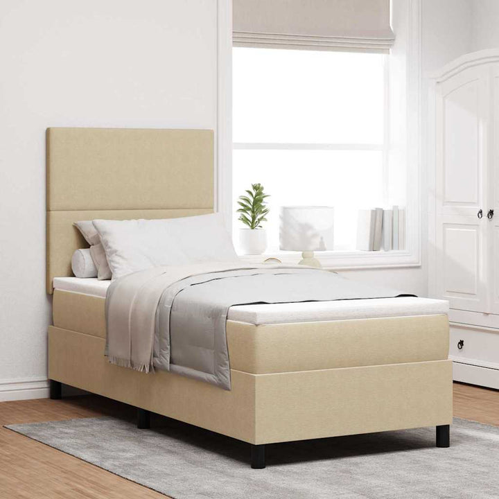 Box spring seng Lys Grå og Hvid 100 x 200 cm Velourstof