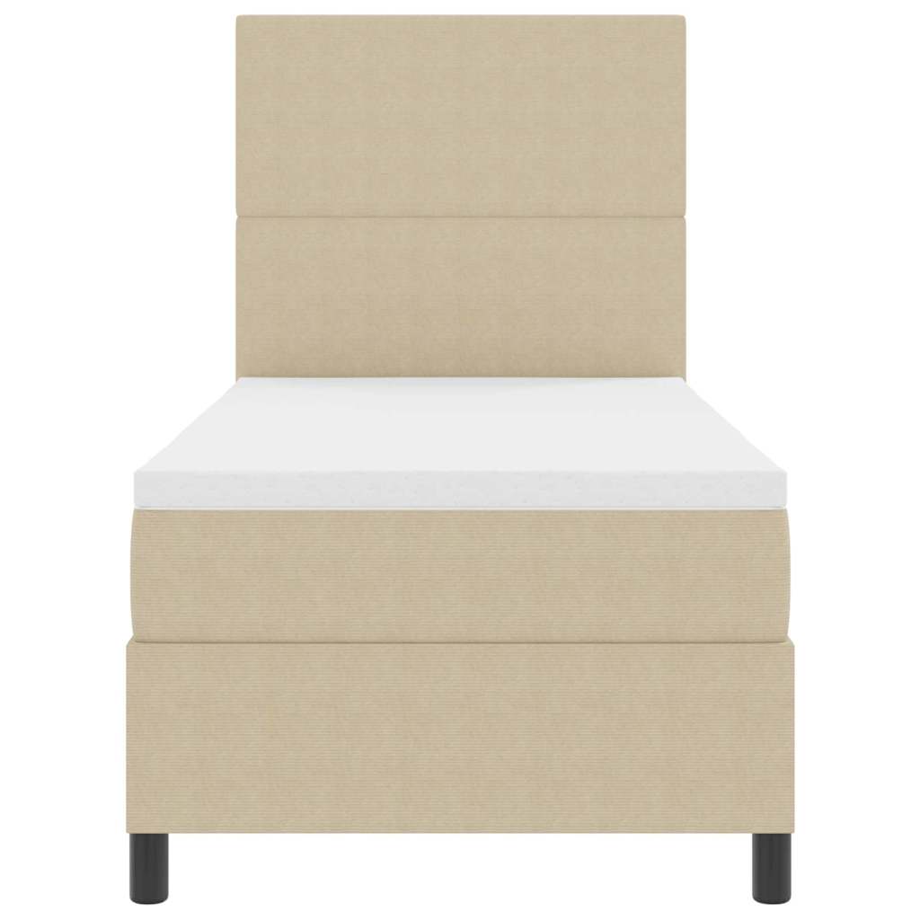 Box spring seng Lys Grå og Hvid 100 x 200 cm Velourstof