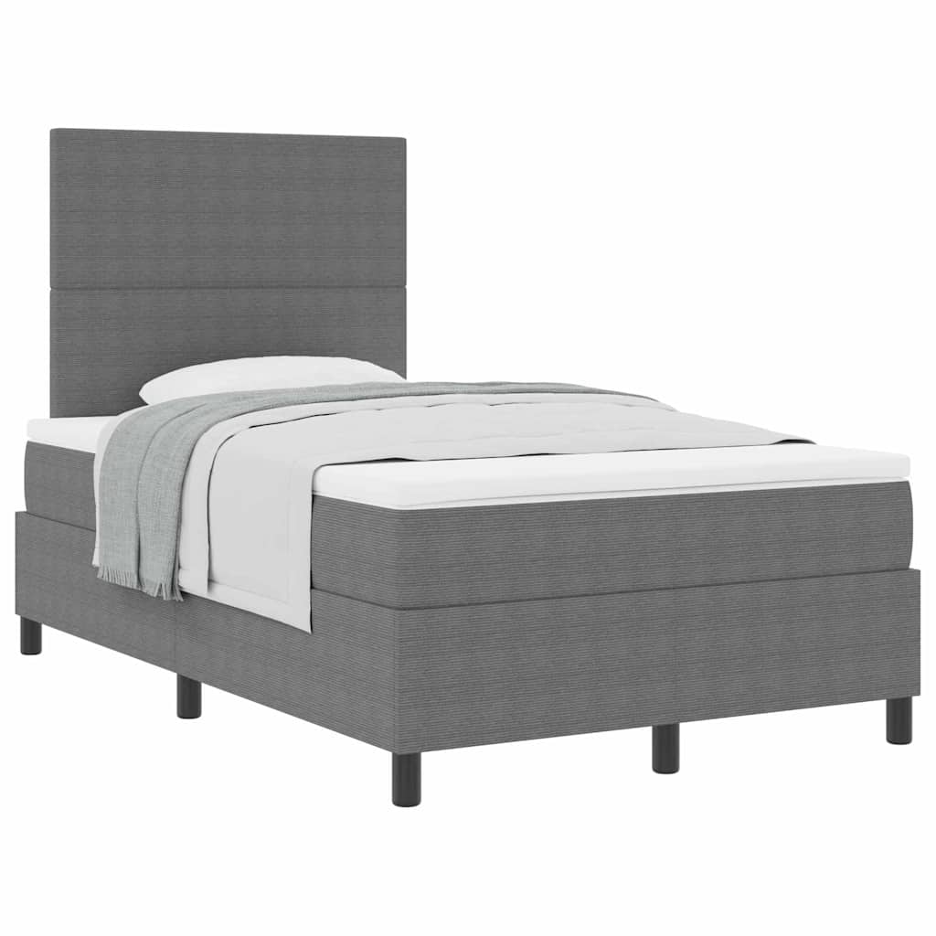 Box spring seng Lys Grå og Hvid 120 x 190 cm Velourstof