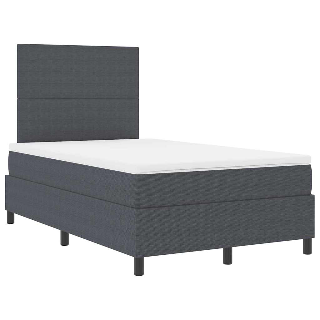 Box spring seng Mørkegrå og Hvid 120 x 190 cm Velourstof