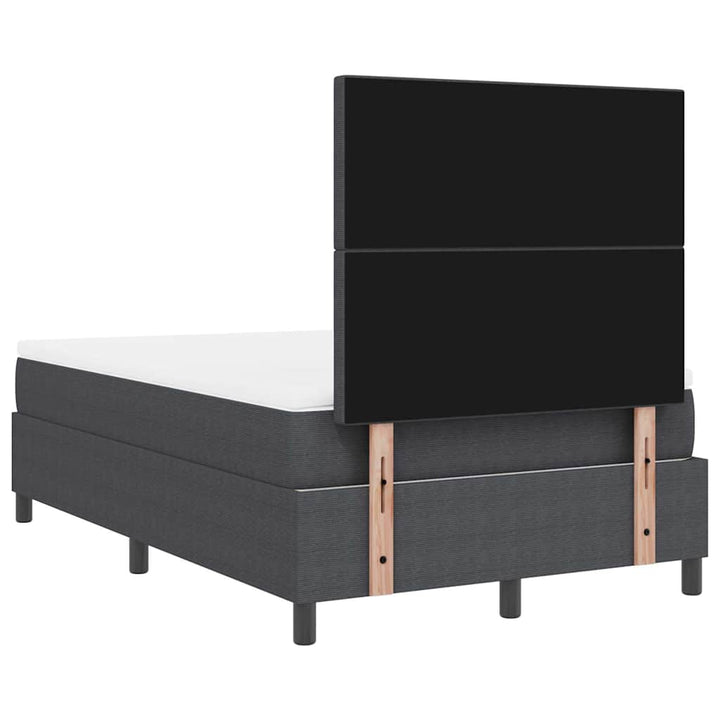 Box spring seng Mørkegrå og Hvid 120 x 190 cm Velourstof