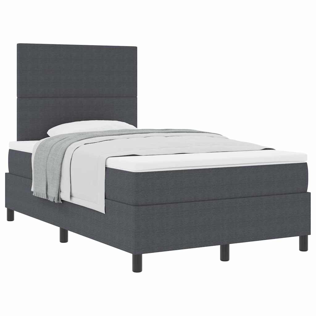 Box spring seng Mørkegrå og Hvid 120 x 190 cm Velourstof