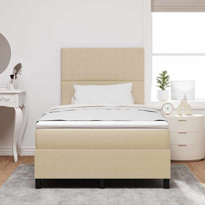 Box spring seng Lys Grå og Hvid 120 x 190 cm Velourstof