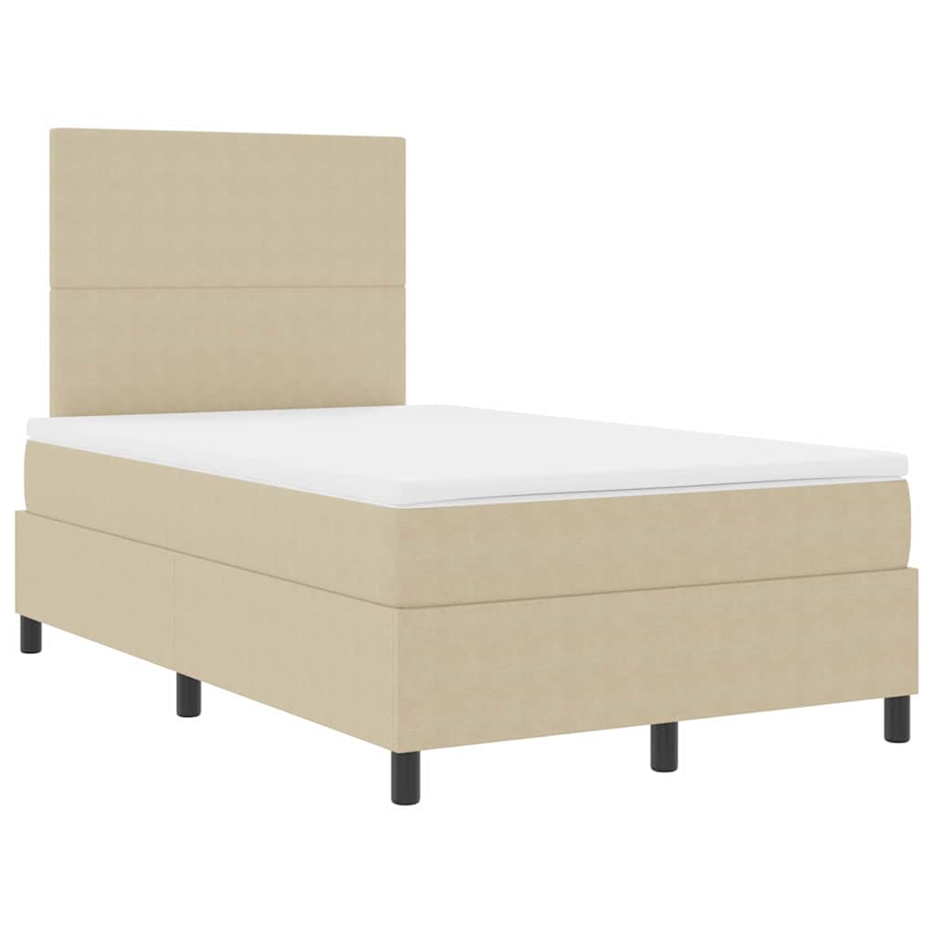 Box spring seng Lys Grå og Hvid 120 x 190 cm Velourstof