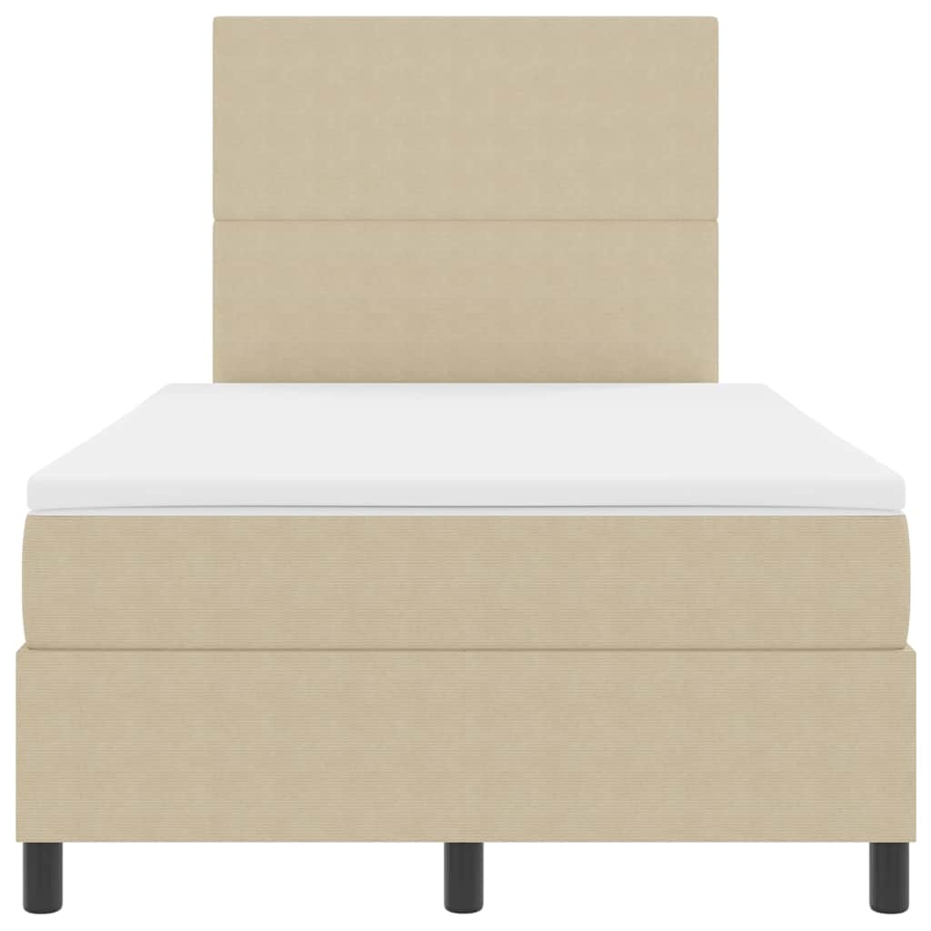 Box spring seng Lys Grå og Hvid 120 x 190 cm Velourstof