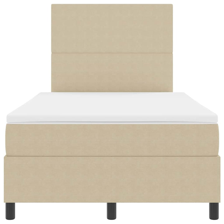 Box spring seng Lys Grå og Hvid 120 x 190 cm Velourstof