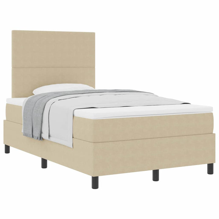 Box spring seng Lys Grå og Hvid 120 x 190 cm Velourstof