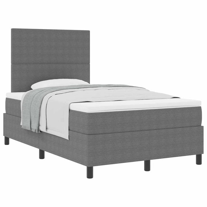 Box spring seng Lys Grå og Hvid 120 x 200 cm Velourstof