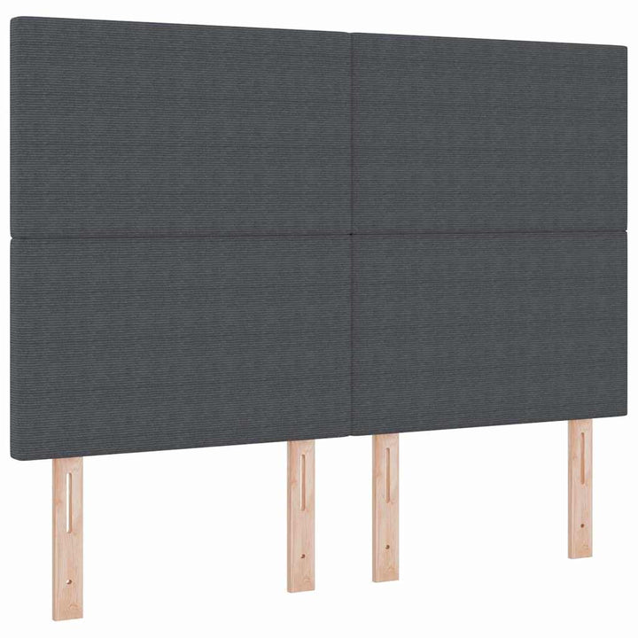 Box spring seng Mørkegrå og Hvid 140 x 190 cm Velourstof