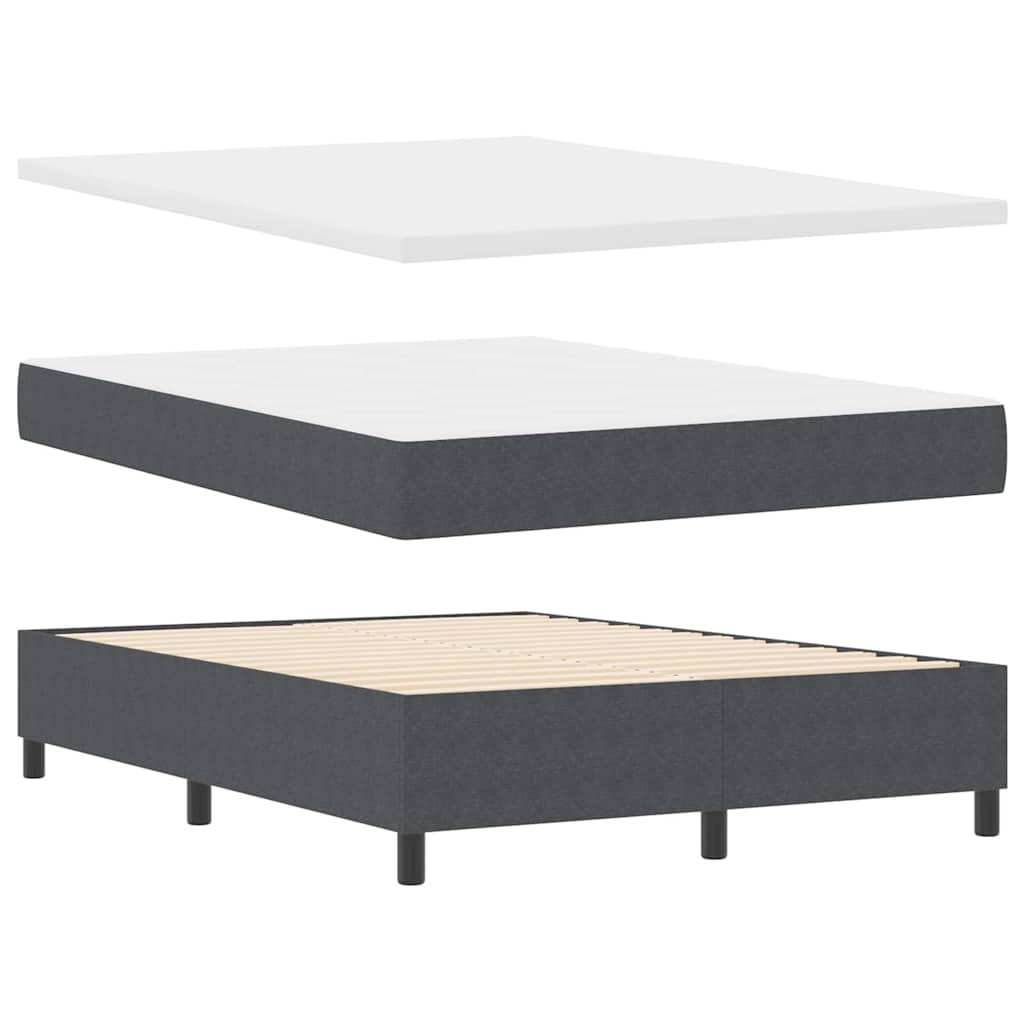 Box spring seng Mørkegrå og Hvid 140 x 200 cm Velourstof