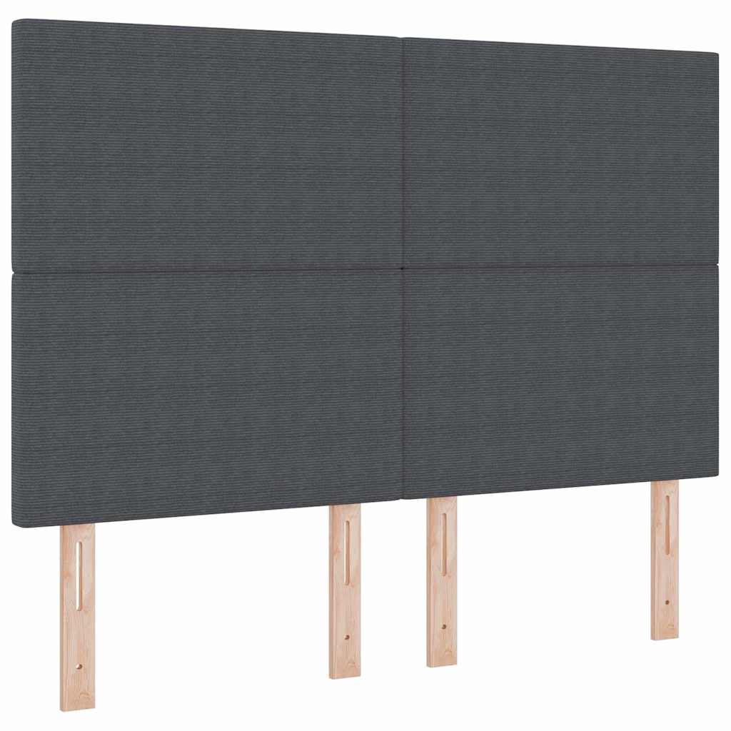 Box spring seng Mørkegrå og Hvid 140 x 200 cm Velourstof