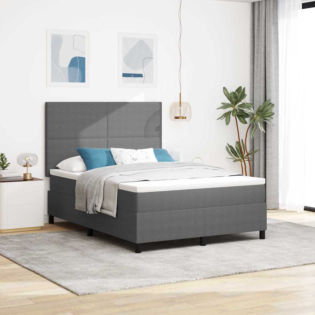 Box spring seng Lys Grå og Hvid 160 x 200 cm Velourstof
