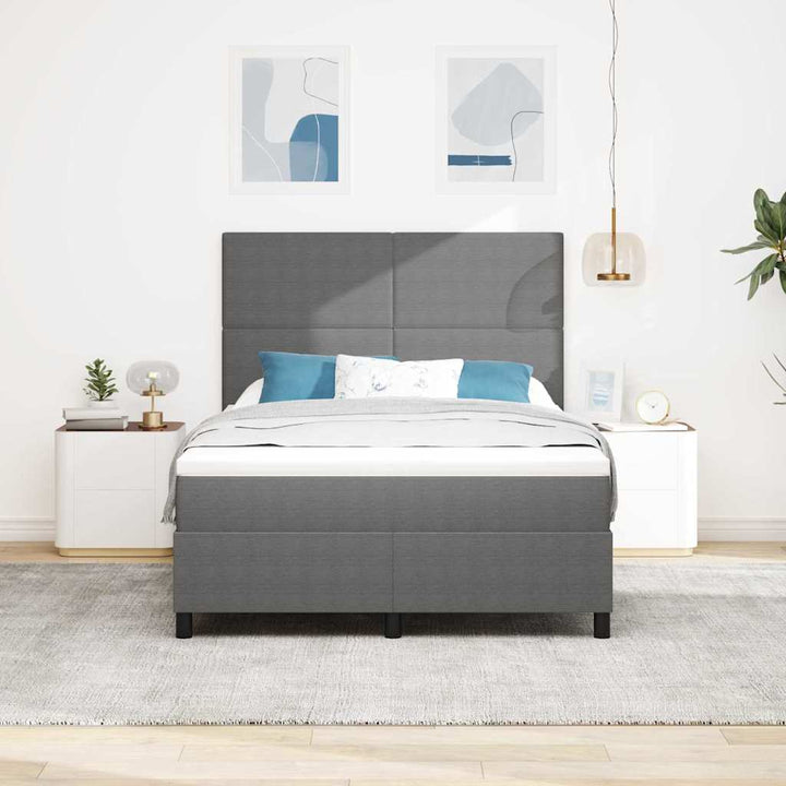Box spring seng Lys Grå og Hvid 160 x 200 cm Velourstof