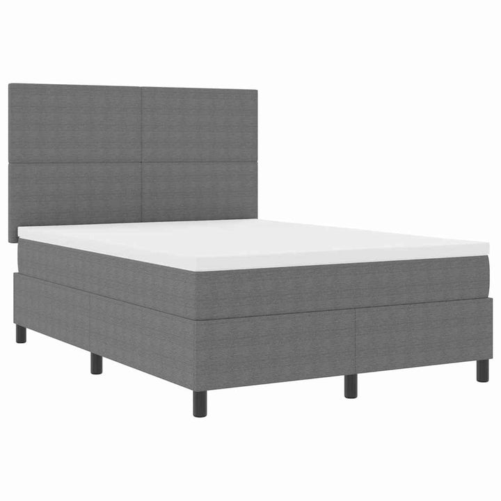 Box spring seng Lys Grå og Hvid 160 x 200 cm Velourstof