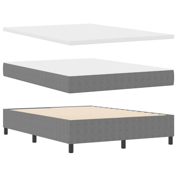 Box spring seng Lys Grå og Hvid 160 x 200 cm Velourstof