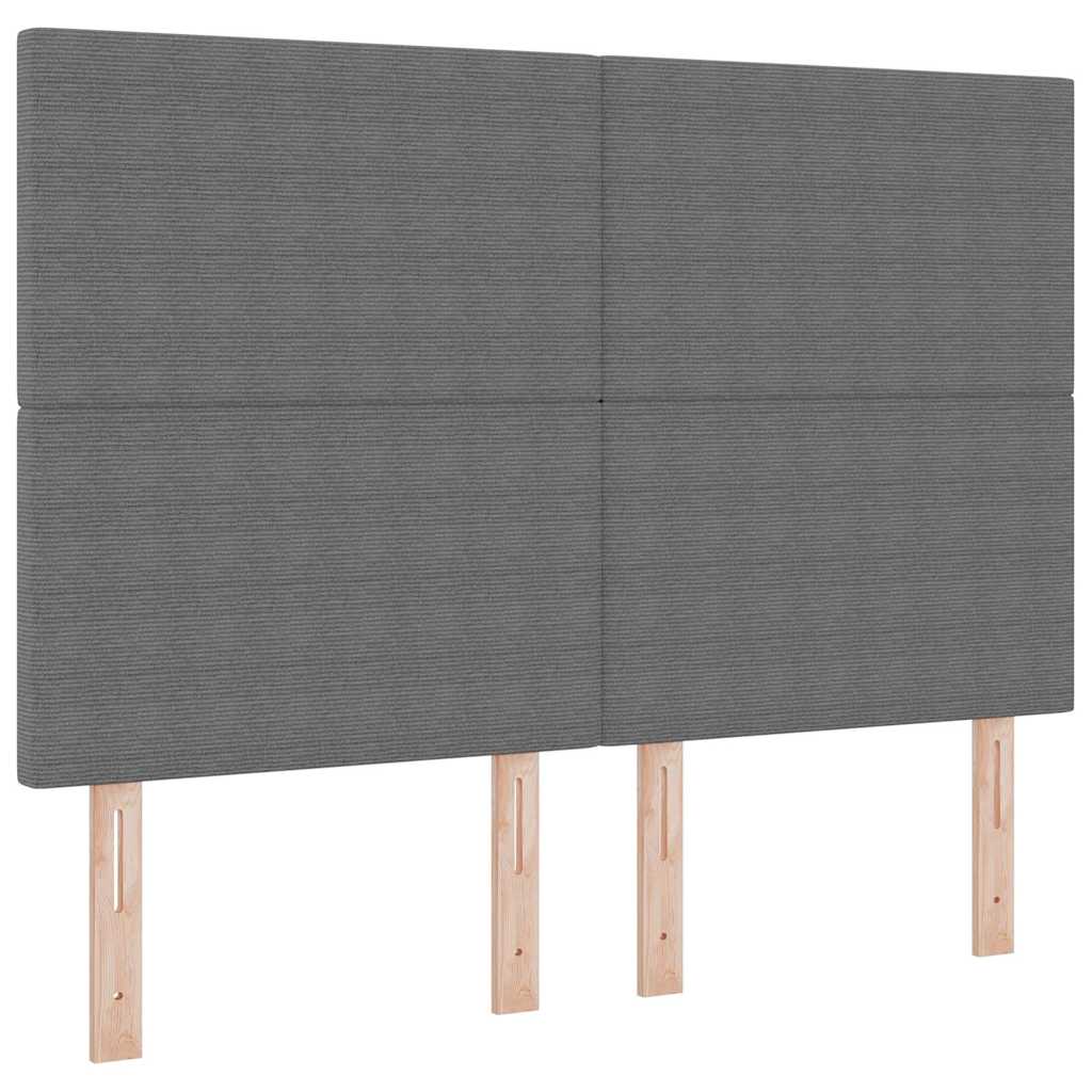 Box spring seng Lys Grå og Hvid 160 x 200 cm Velourstof