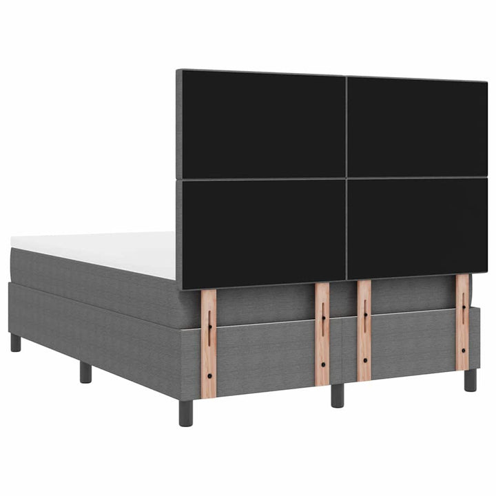 Box spring seng Lys Grå og Hvid 160 x 200 cm Velourstof