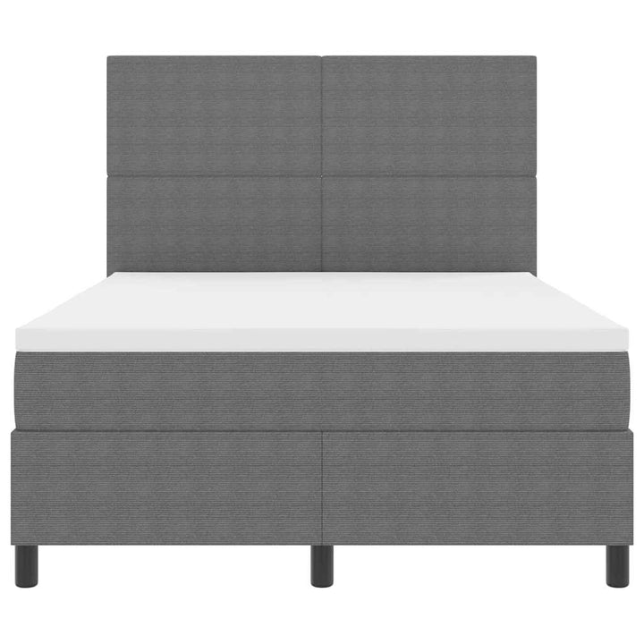 Box spring seng Lys Grå og Hvid 160 x 200 cm Velourstof