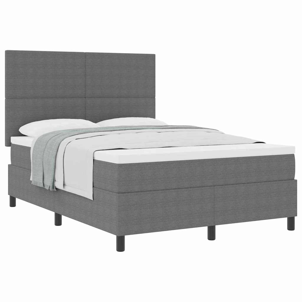 Box spring seng Lys Grå og Hvid 160 x 200 cm Velourstof