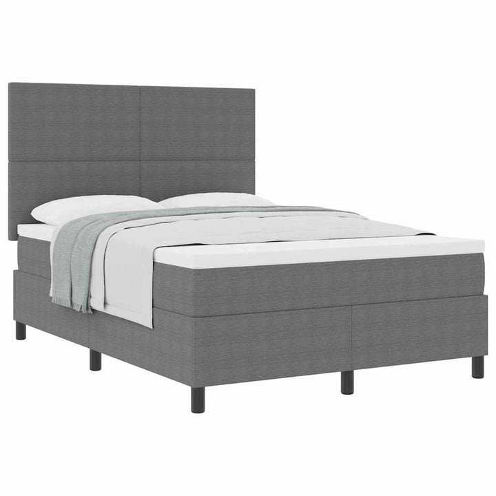 Box spring seng Lys Grå og Hvid 160 x 200 cm Velourstof