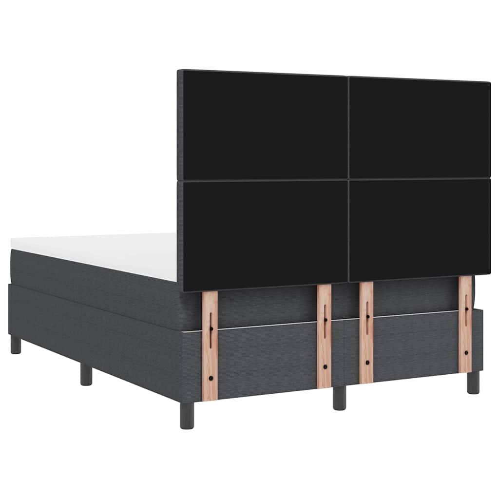 Box spring seng Mørkegrå og Hvid 160 x 200 cm Velourstof