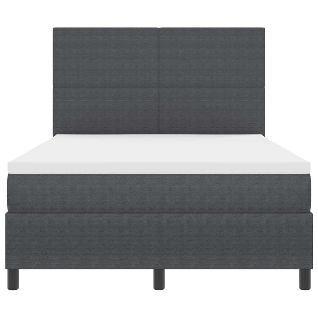 Box spring seng Mørkegrå og Hvid 160 x 200 cm Velourstof