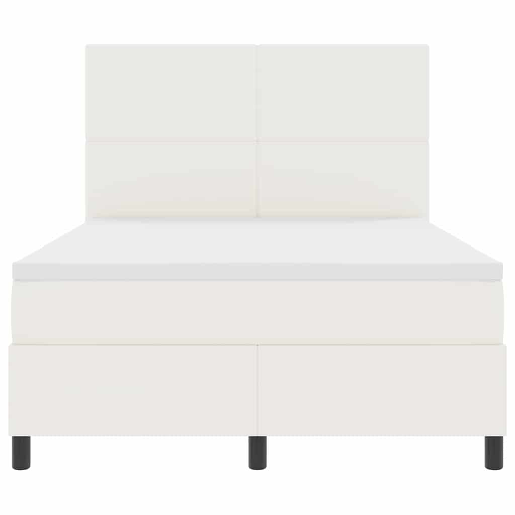 Box spring seng Creme og hvid 160 x 200 cm Velourstof