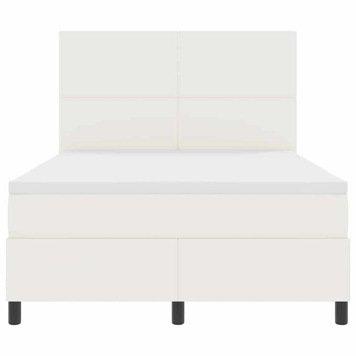Box spring seng Creme og hvid 160 x 200 cm Velourstof