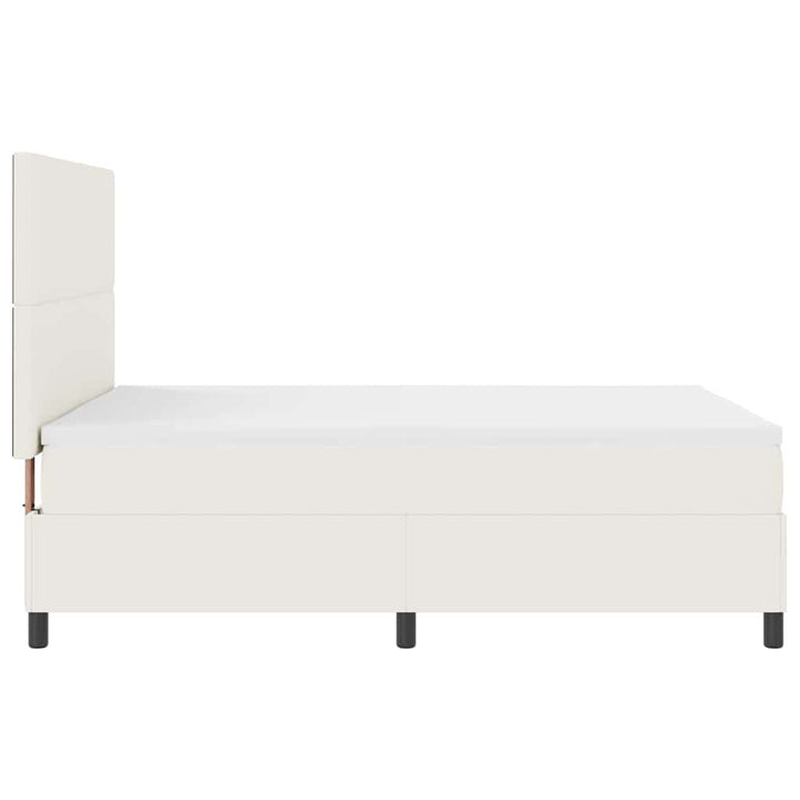 Box spring seng Creme og hvid 160 x 200 cm Velourstof