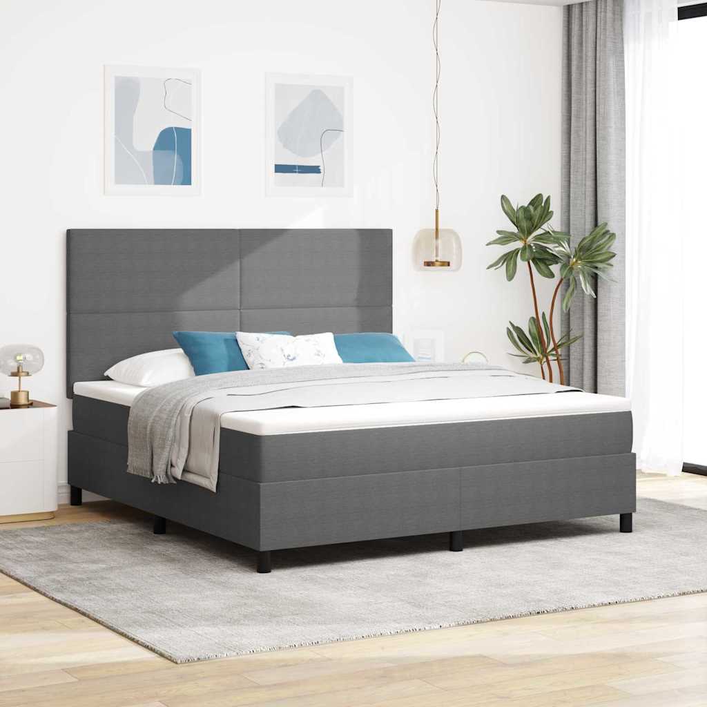 Box spring seng Lys Grå og Hvid 180 x 200 cm Velourstof