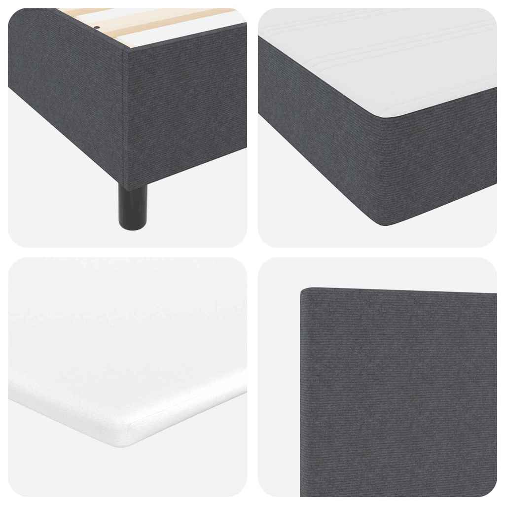Box spring seng Mørkegrå og Hvid 180 x 200 cm Velourstof