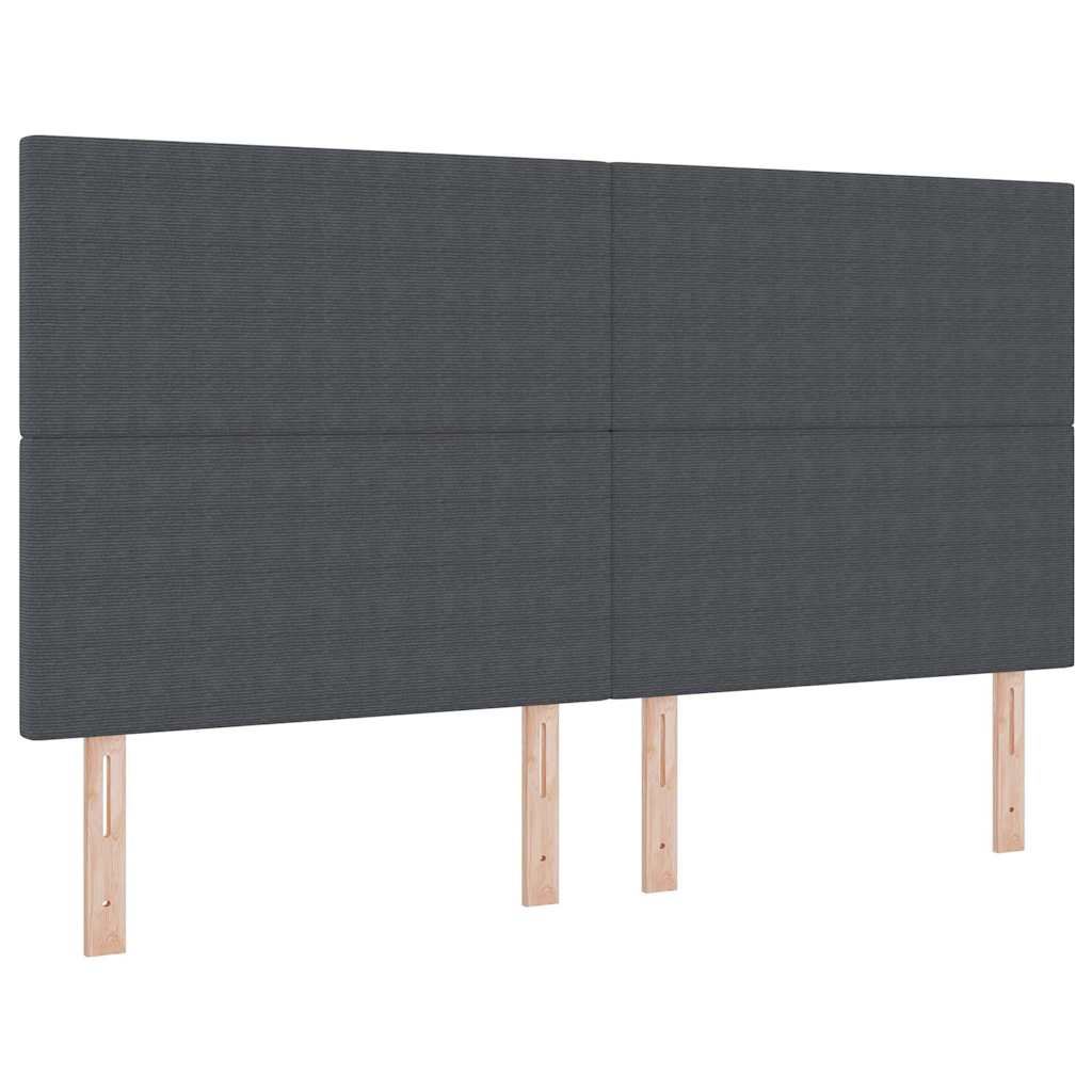 Box spring seng Mørkegrå og Hvid 180 x 200 cm Velourstof