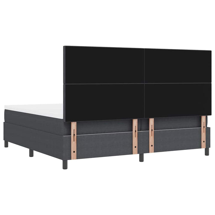 Box spring seng Mørkegrå og Hvid 200 x 200 cm Velourstof