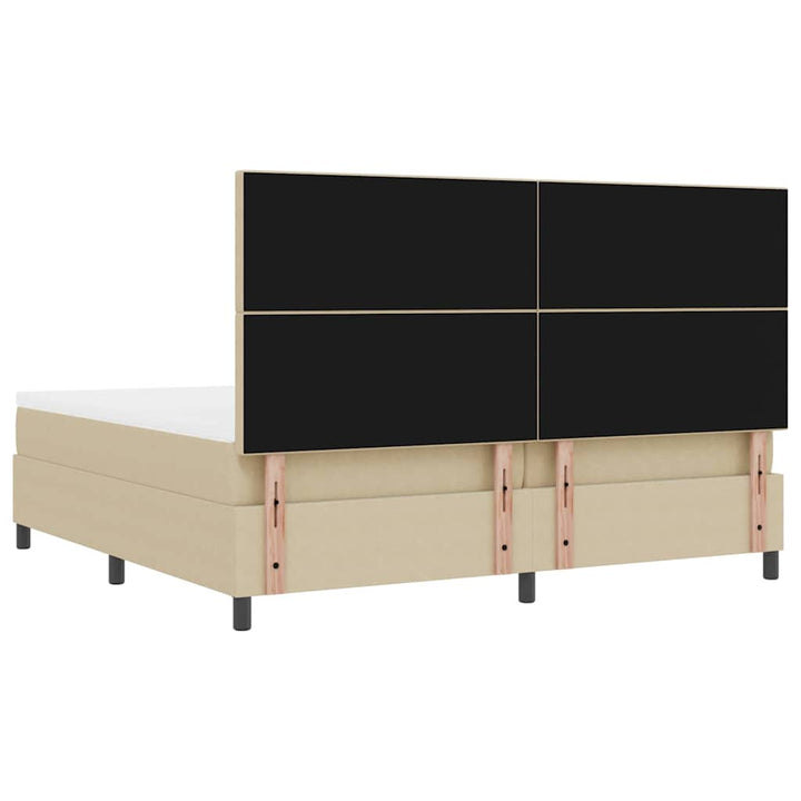 Box spring seng Lys Grå og Hvid 200 x 200 cm Velourstof