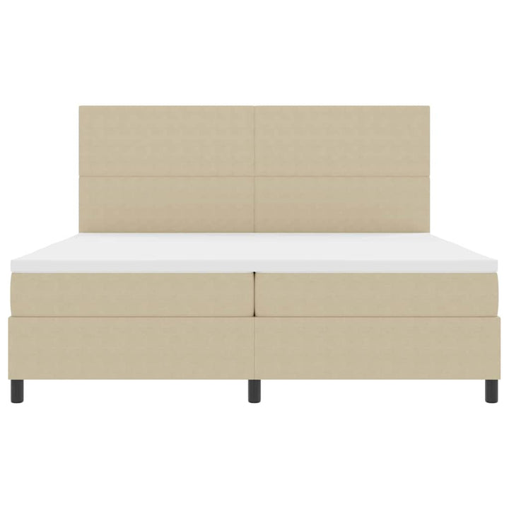 Box spring seng Lys Grå og Hvid 200 x 200 cm Velourstof