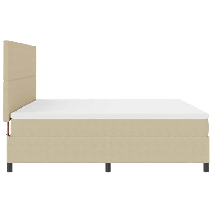 Box spring seng Lys Grå og Hvid 200 x 200 cm Velourstof