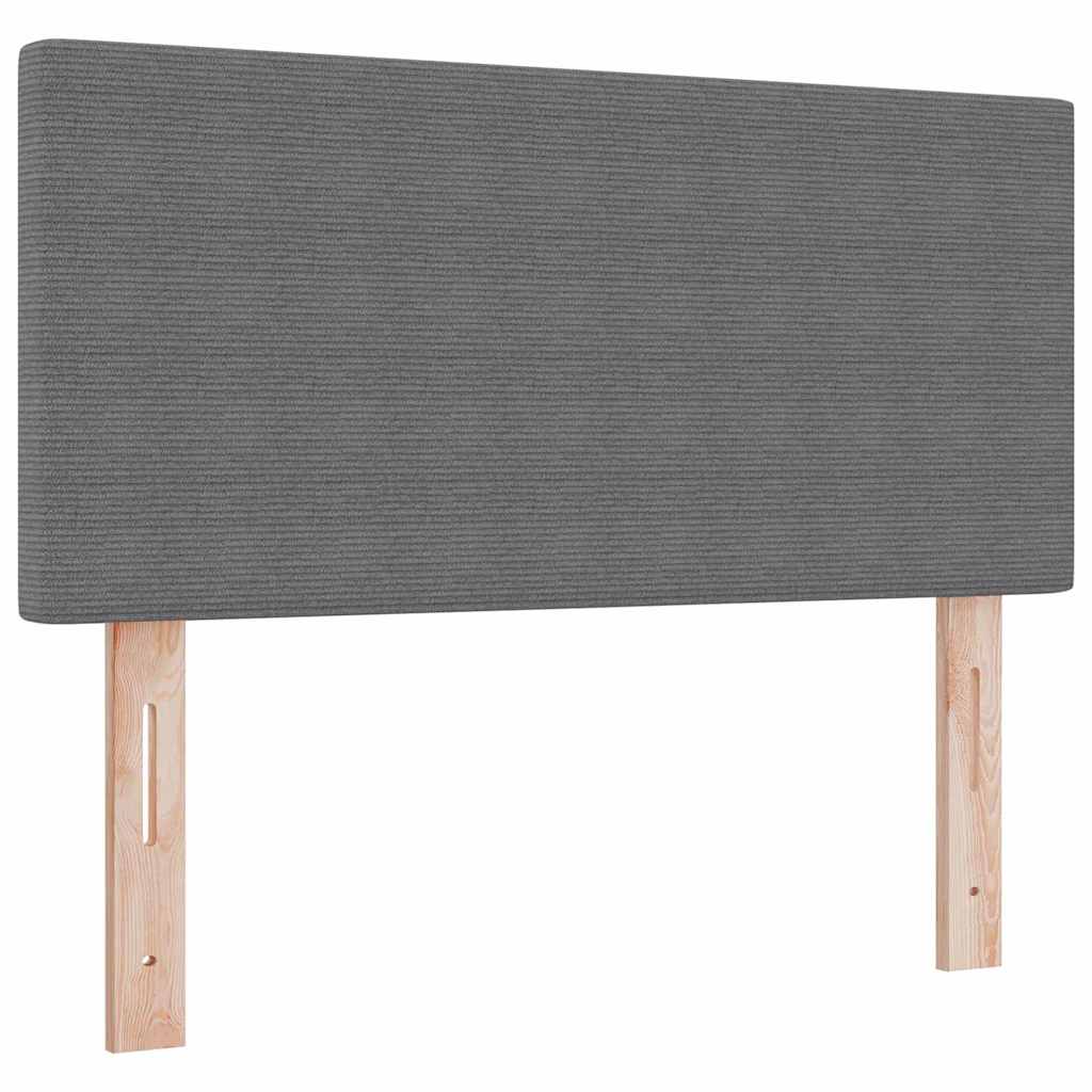 LED Box Spring Bed Lys Grå og Hvid 100 x 200 cm Velourstof