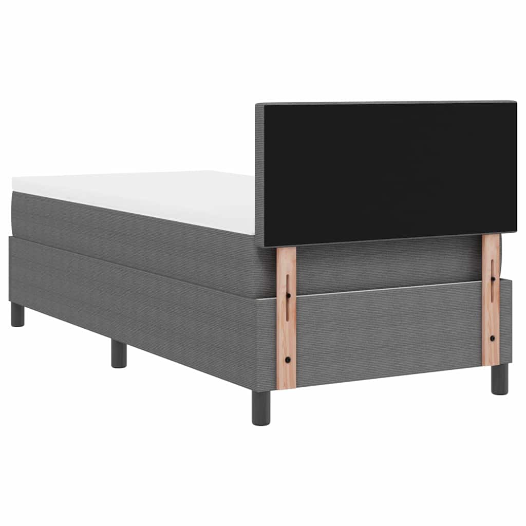 LED Box Spring Bed Lys Grå og Hvid 100 x 200 cm Velourstof
