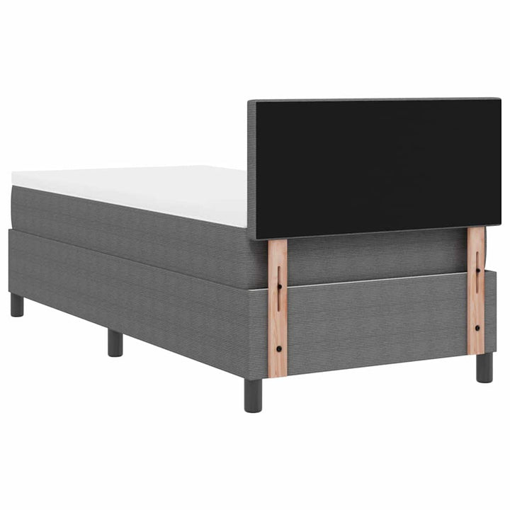 LED Box Spring Bed Lys Grå og Hvid 100 x 200 cm Velourstof