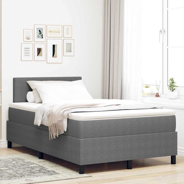 LED Box Spring Bed Lys Grå og Hvid 120 x 190 cm Velourstof