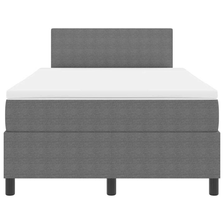 LED Box Spring Bed Lys Grå og Hvid 120 x 190 cm Velourstof
