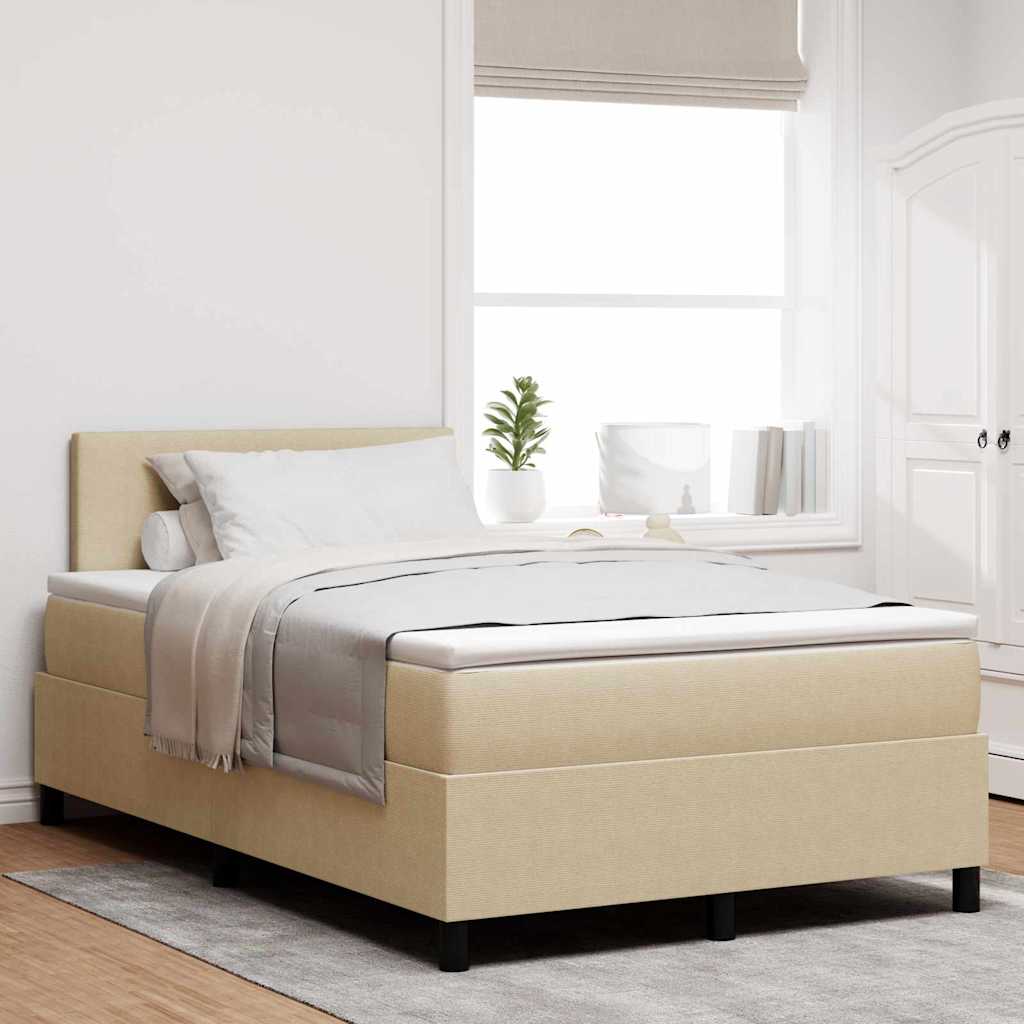 LED Box Spring Bed Lys Grå og Hvid 120 x 190 cm Velourstof