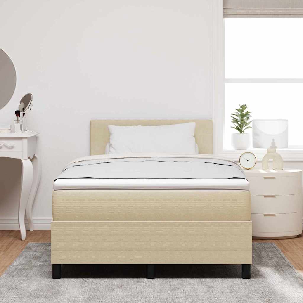 LED Box Spring Bed Lys Grå og Hvid 120 x 190 cm Velourstof