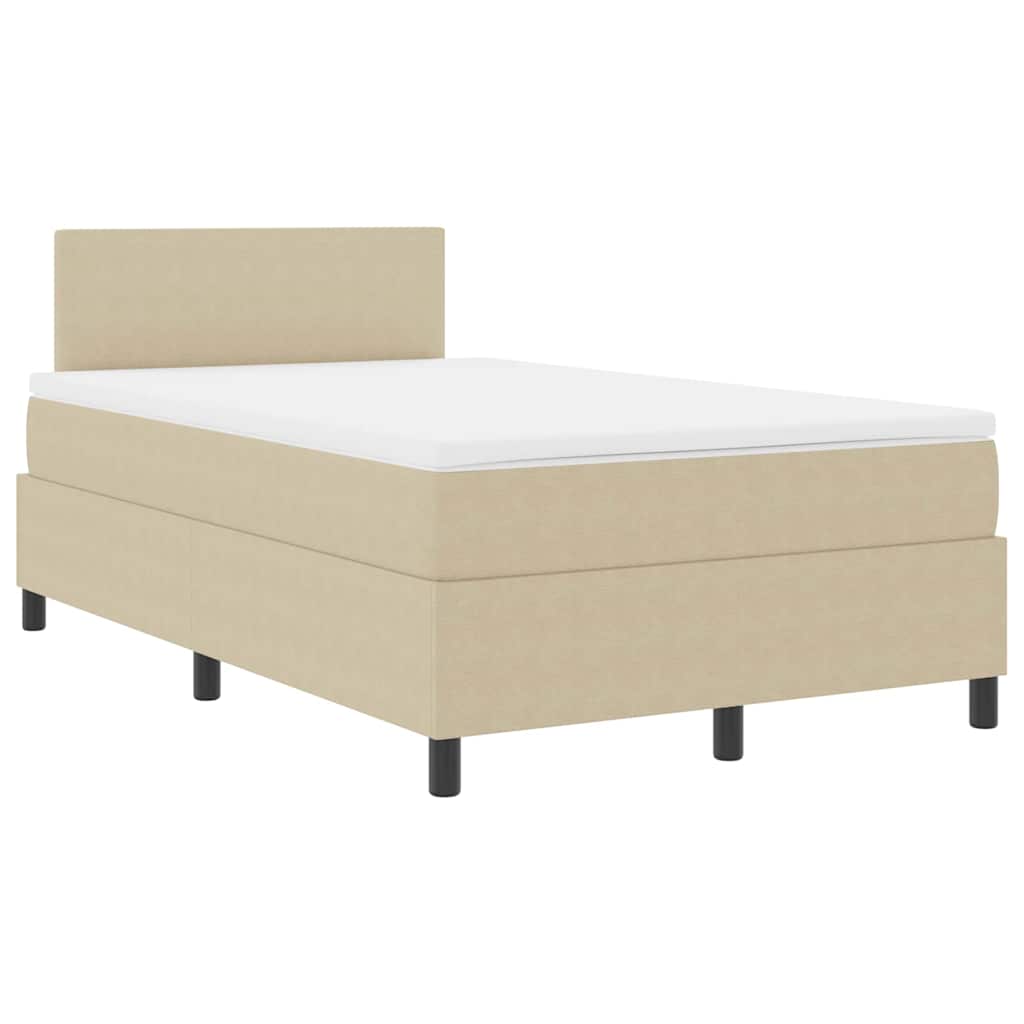 LED Box Spring Bed Lys Grå og Hvid 120 x 190 cm Velourstof