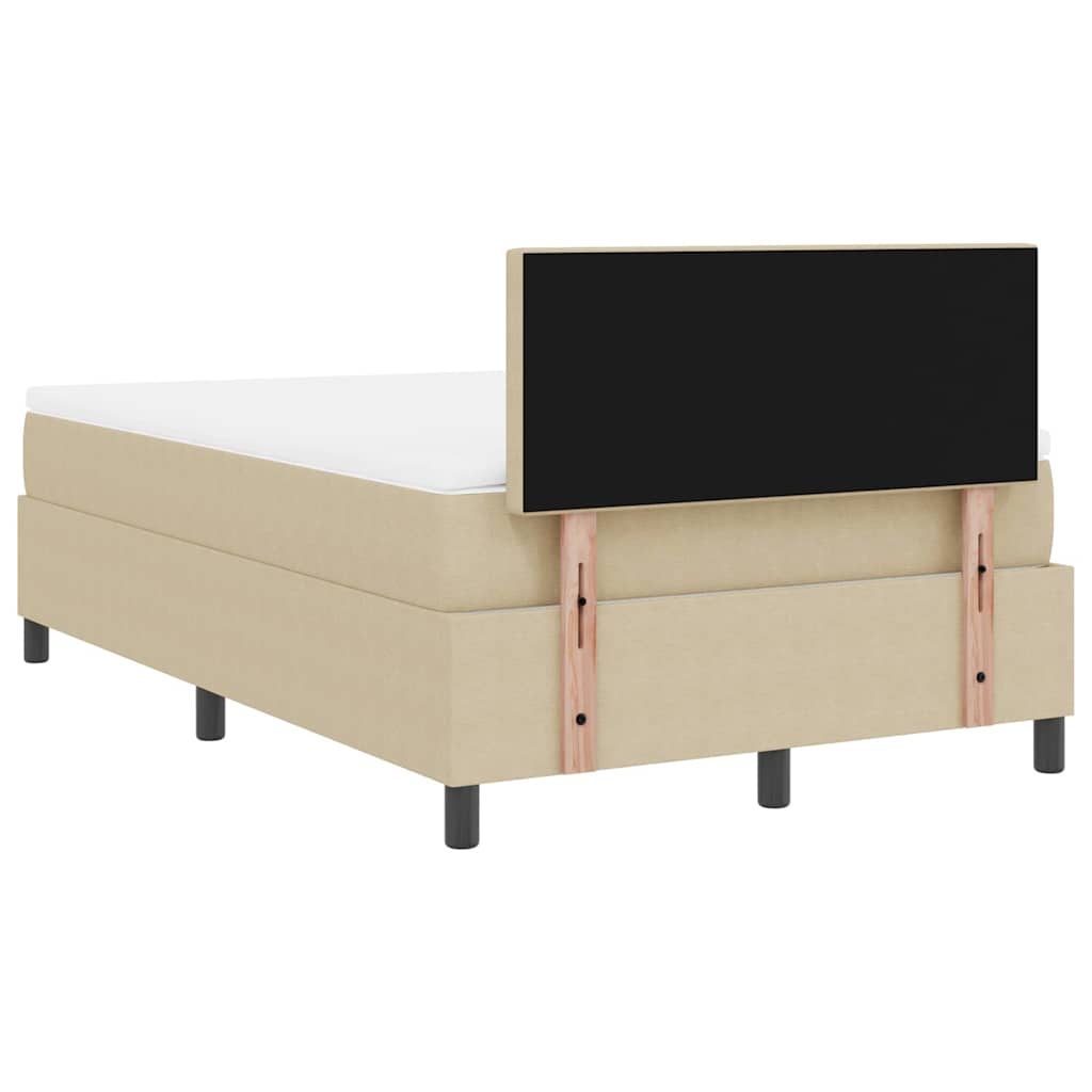 LED Box Spring Bed Lys Grå og Hvid 120 x 190 cm Velourstof